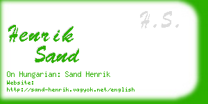henrik sand business card